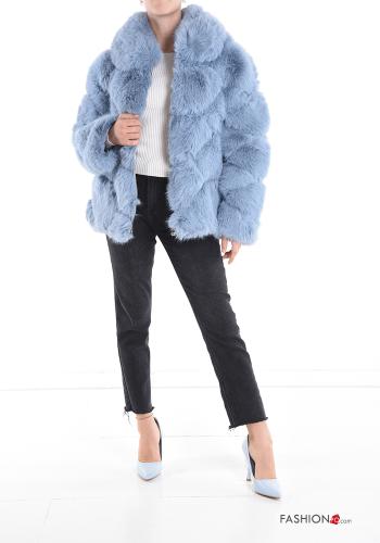 faux fur Jacket with pockets with zip - ph 6