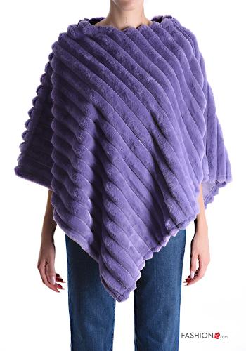 Poncho pelliccia sintetica
