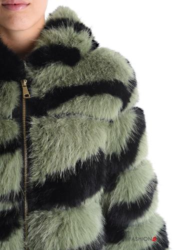 Tiermuster Jacke mit Reißverschluss mit Futter mit Kapuze - ph 4