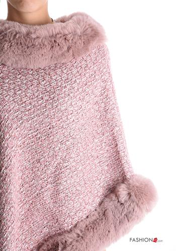 Kunstfell Poncho aus Wollmischung - ph 4