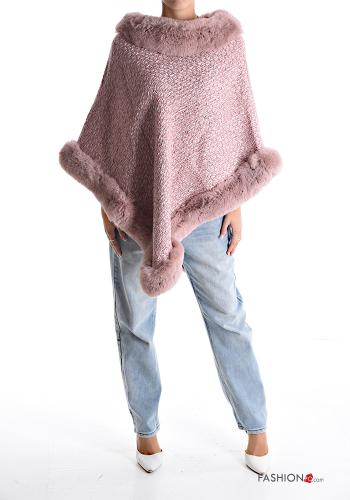 Kunstfell Poncho aus Wollmischung - ph 5