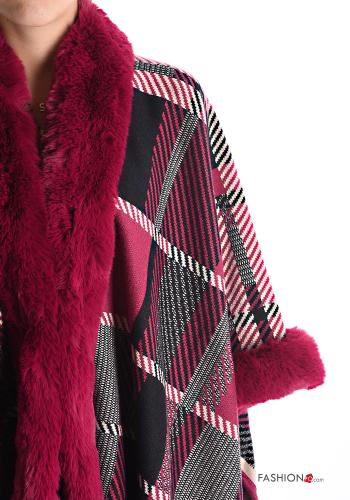 Cape fourrure synthétique Motif tartan à franges - ph 4