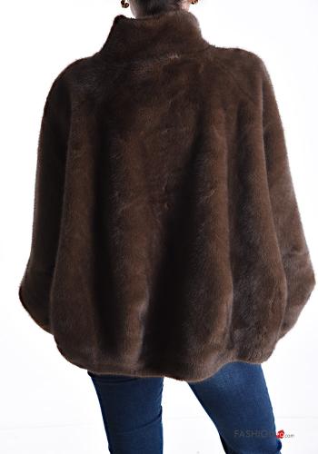 Ecological Fur Jacket with rhinestones without lining - ph 2