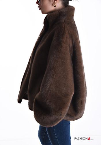 Ecological Fur Jacket with rhinestones without lining - ph 3