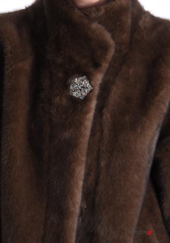 Ecological Fur Jacket with rhinestones without lining - ph 4
