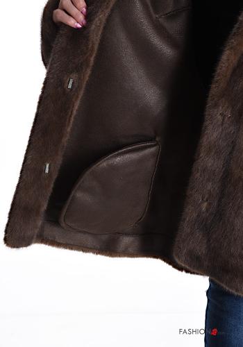 Ecological Fur Jacket with rhinestones without lining - ph 6