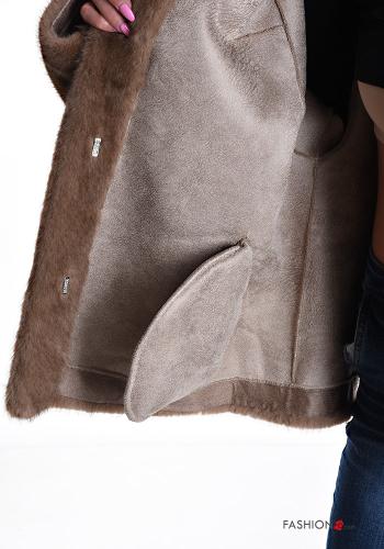Abrigo extra grande manga extra larga con brillantes con bolsillos sin forro - ph 6