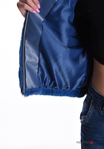 Colete pelo sintético com bolsos com fecho com forro - ph 6