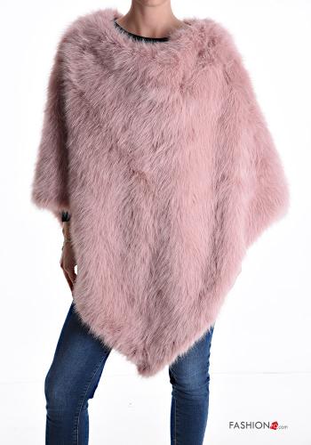 Kunstfell u-boot ausschnitt asymmetrisch Poncho - ph 1