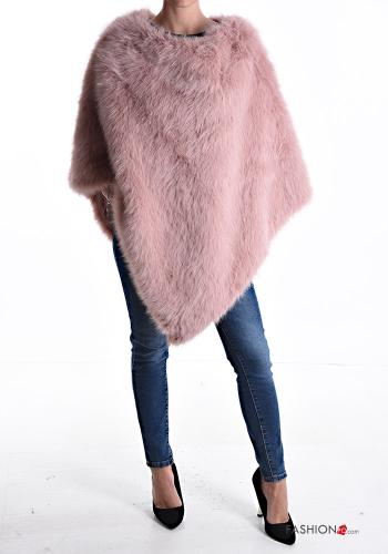 Kunstfell u-boot ausschnitt asymmetrisch Poncho - ph 5