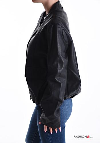 Blouson Style Motard faux cuir à boutons avec doublure - ph 3