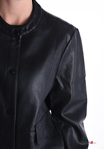 Blouson Style Motard faux cuir à boutons avec doublure - ph 4