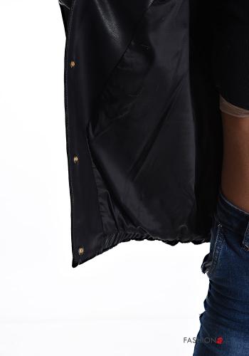 Blouson Style Motard faux cuir à boutons avec doublure - ph 6