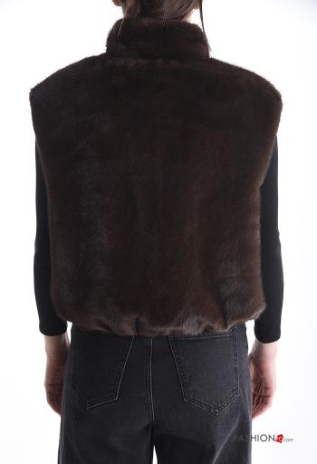 Smanicato pelliccia sintetica con fodera con tasche con zip - ph 2