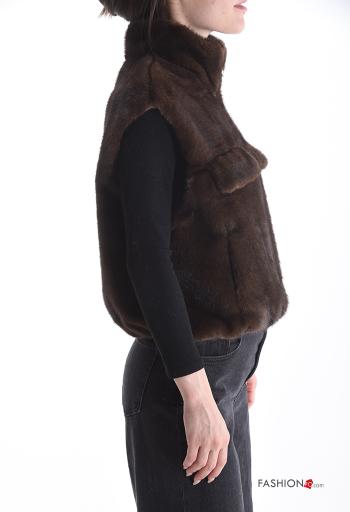 Smanicato pelliccia sintetica con fodera con tasche con zip - ph 3