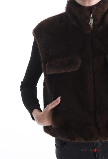 Smanicato pelliccia sintetica con fodera con tasche con zip - ph 4