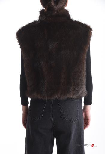 Chaleco piel sintética con cremallera con forro - ph 2