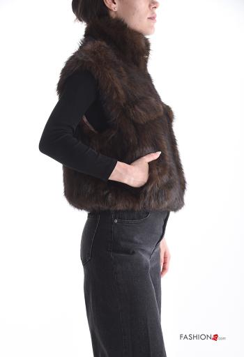 Chaleco piel sintética con cremallera con forro - ph 3