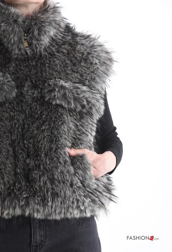 Smanicato pelliccia sintetica con fodera a collo alto con zip - ph 4