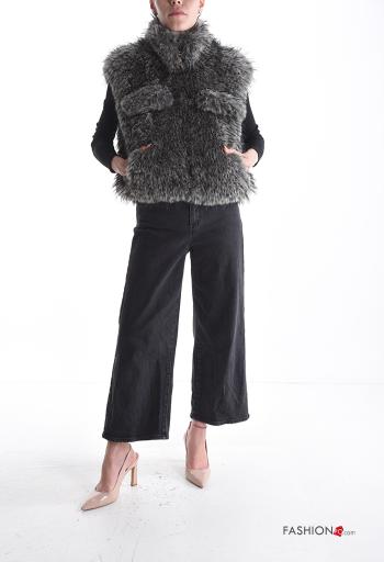 Smanicato pelliccia sintetica con fodera a collo alto con zip - ph 5