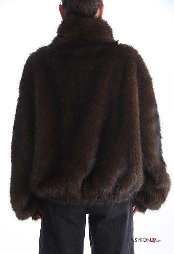 faux fur Jacket Rollneck with lining with zip - ph 2