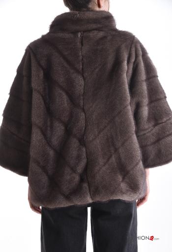 Manteau avec poches à col roulé avec doublure avec fermeture éclair - ph 2