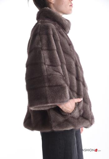 Manteau avec poches à col roulé avec doublure avec fermeture éclair - ph 3