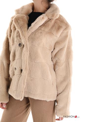 faux fur Jacket with buttons with pockets - ph 3