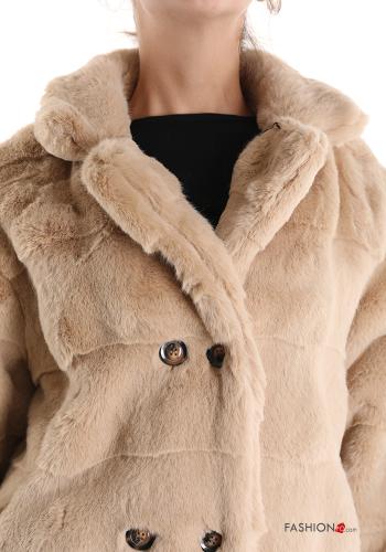 faux fur Jacket with buttons with pockets - ph 4