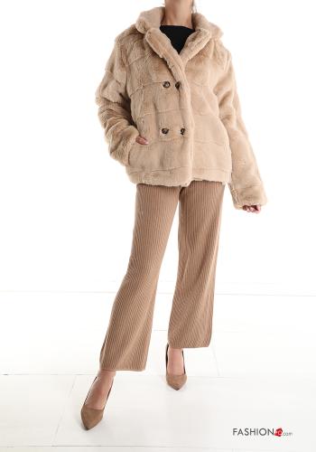 faux fur Jacket with buttons with pockets - ph 5