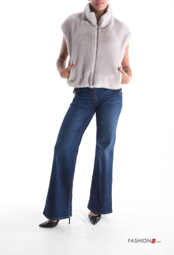 Colete com forro com fecho com bolsos com gola subida - ph 5