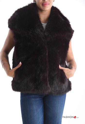 Colete com botões com bolsos com forro - ph 1