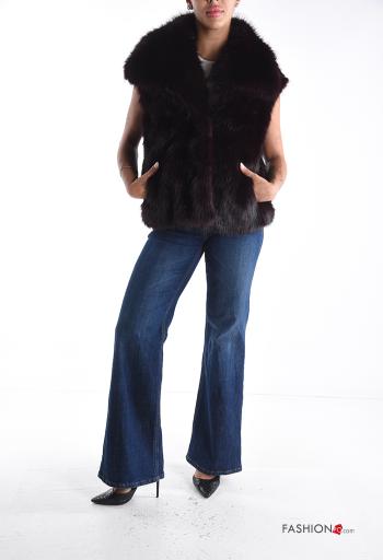 Colete com botões com bolsos com forro - ph 5