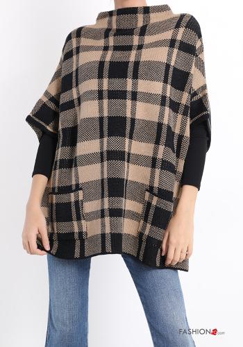 Tartan Poncho with pockets - ph 1