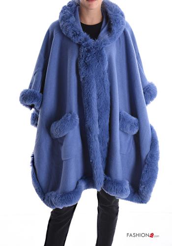 faux fur Cape with pockets