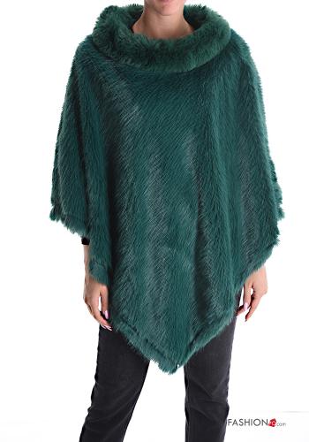 Poncho pelliccia sintetica