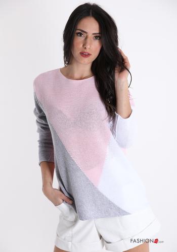 Strickpullover aus Baumwolle Geometrisches Muster - ph 1