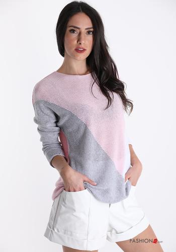 Strickpullover aus Baumwolle Geometrisches Muster - ph 3