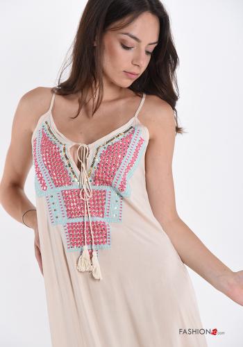 Scamiciato in Cotone  con fiocco con paillettes scollo a V - ph 3
