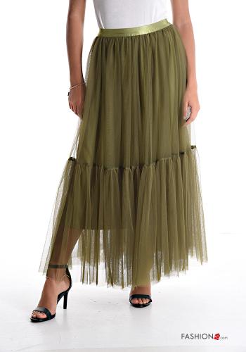 Longuette tulle sleeve Skirt with flounces with elastic - ph 1
