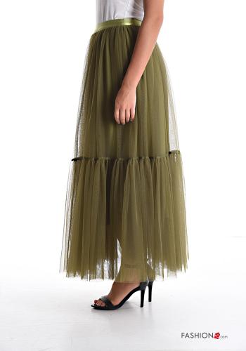 Longuette tulle sleeve Skirt with flounces with elastic - ph 3