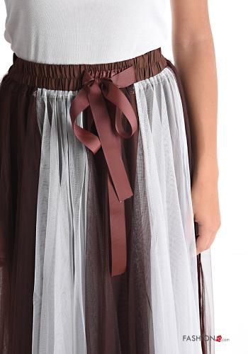 Falda De tul Longuette a rayas con cinta con elástico - ph 4