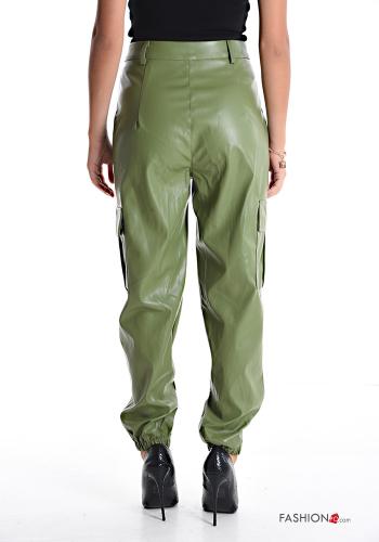 Pantalone ecopelle vita alta con tasche - ph 2
