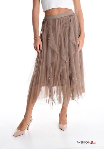 Jupe tulle mi-longue avec des perles avec élastique - ph 1