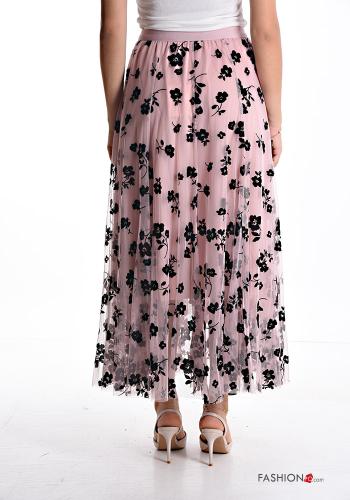 Falda De tul Longuette Estampado Floral con elástico - ph 2