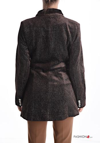 Cappotto lurex doppio petto Fantasia righe con tasche - ph 2