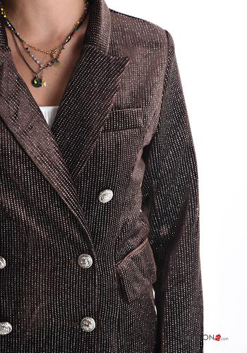 Cappotto lurex doppio petto Fantasia righe con tasche - ph 4