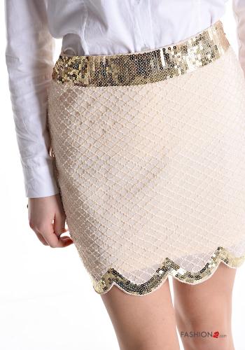 Minigonna in Cotone con paillettes con zip - ph 4