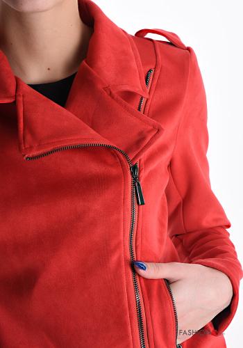 Cazadora estilo biker Gamuza con bolsillos con cremallera - ph 4