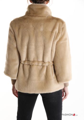 faux fur Jacket with drawstring - ph 2